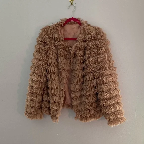 Open Front Faux Fur Coat - Picture 7 of 7